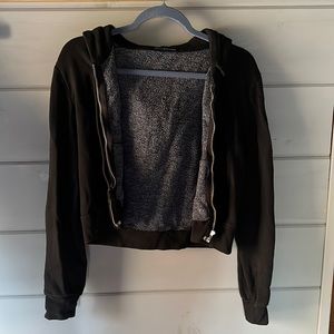 Brandy Melville S black cropped hoodie